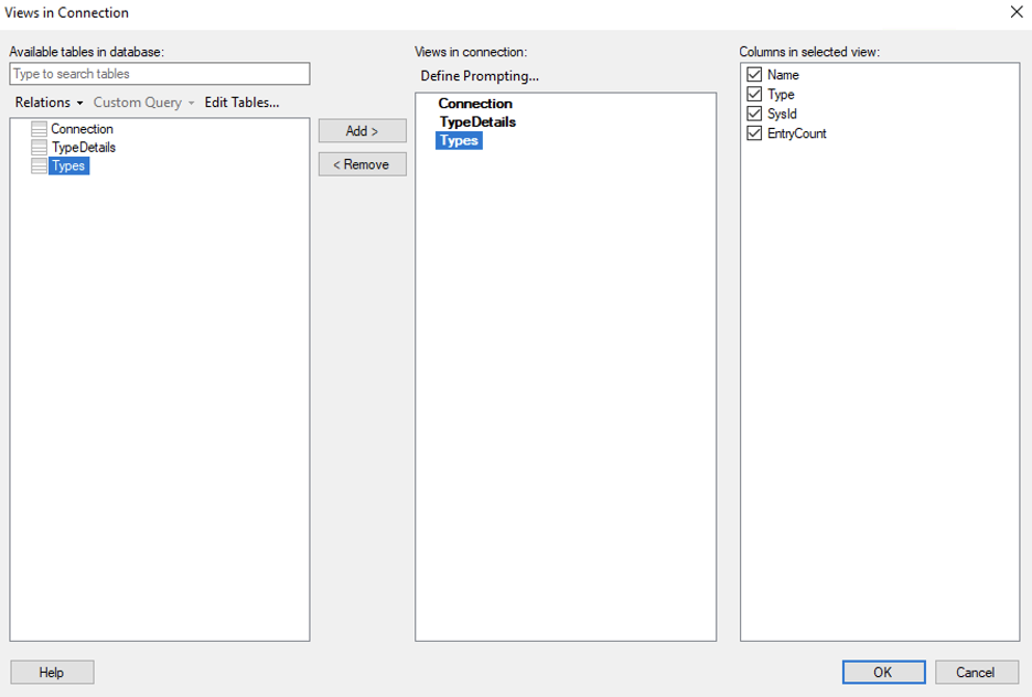 installation select tgdb table