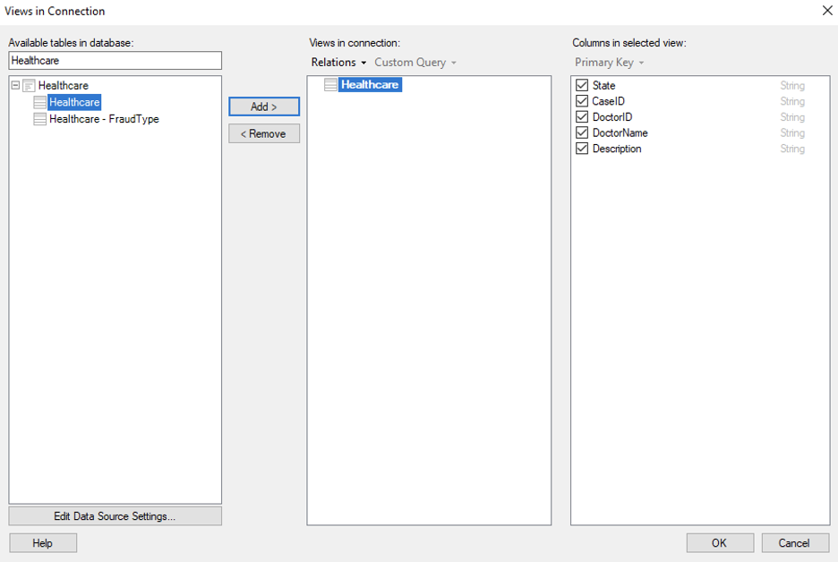 healthcare spotfire add liveapp table